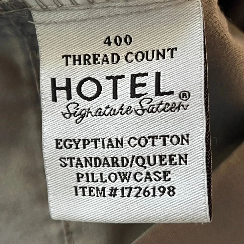 otel Signature Egyptian Cotton 400 TC Queen Flat Sheet 1 Pillowcase Ultra Gray
